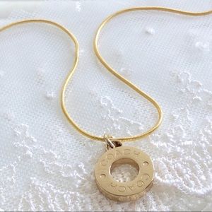 SOLD! Coach Logo Station Disc Charm Necklace